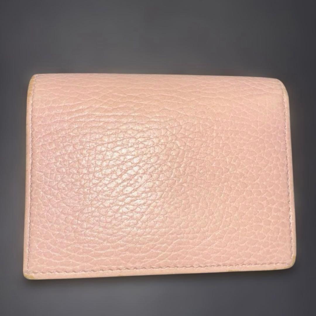 【激安】GUCCI グッチ GGマーモント ピンク 二つ折り財布 ウォレット