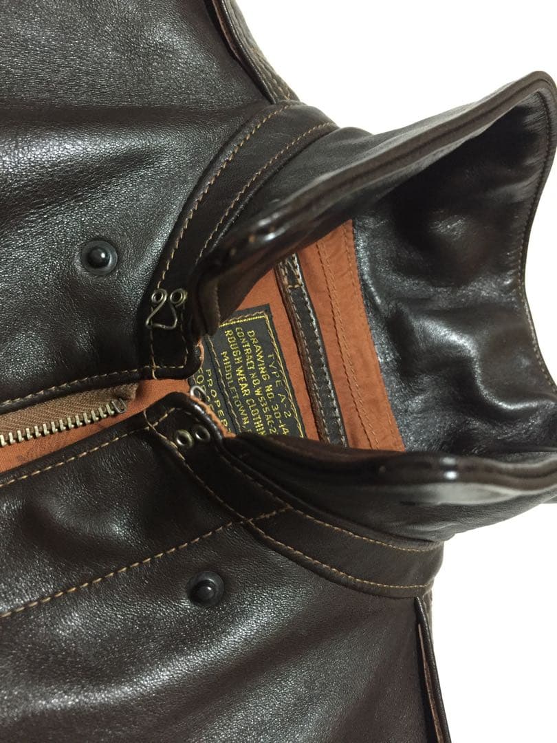 未使用級THE FEW A-2　ホース ROUGH WEARツインラベル　赤リブ