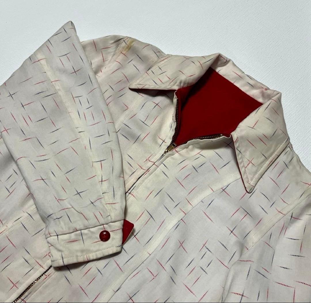 【レア】50s レーヨンギャバ ジャケット カスリ ネップ