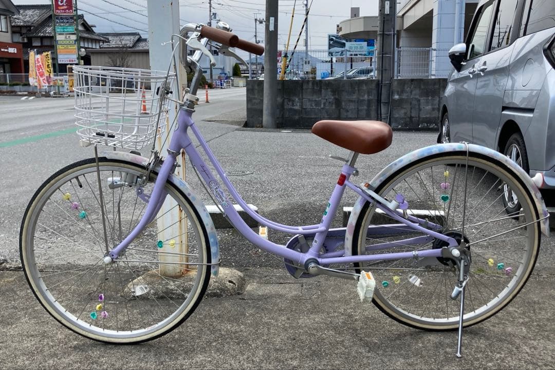 ブリヂストン　リコリーナ24インチ ジュニアシティサイクル少女車紫色