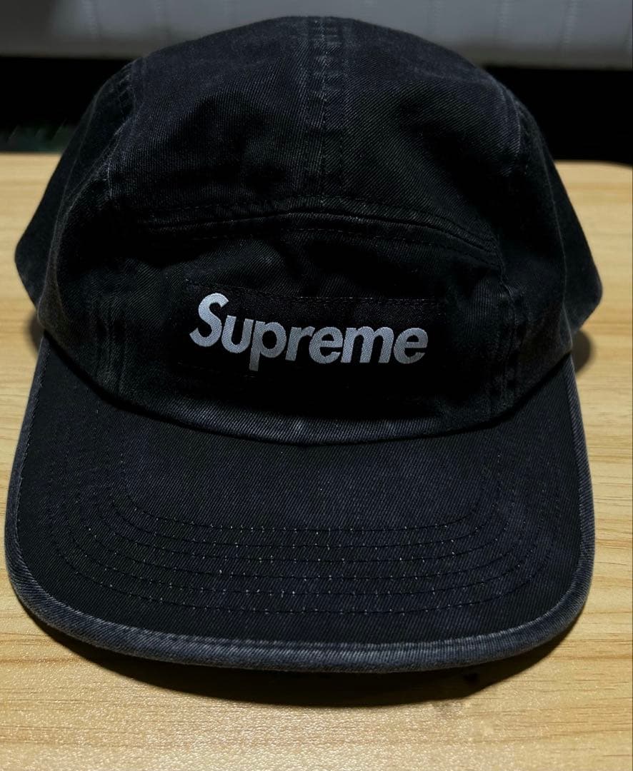 帽子 Supreme Washed Chino Twill Camp Cap Bla