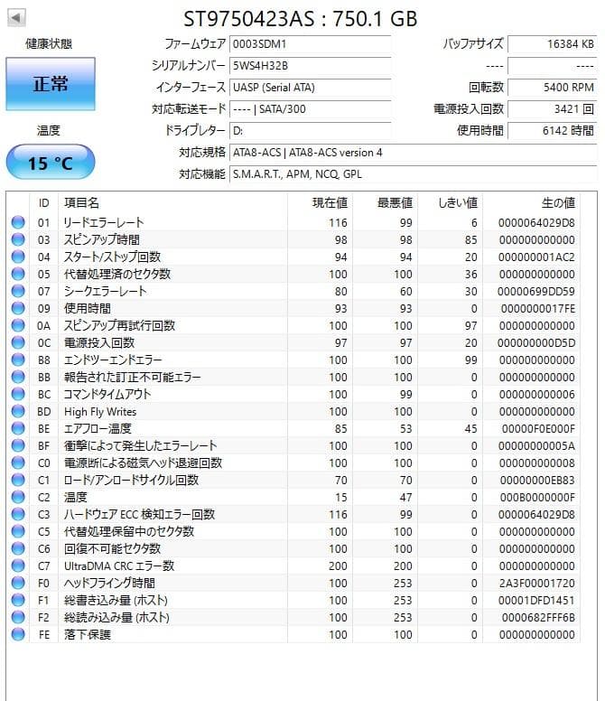 ✦動作正常✦2.5インチHDD 750GB×5 計3.75TB HITACHI他