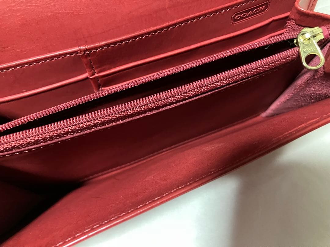 オールドコーチ 長財布 Old COACH エンべロープ フラップ 赤 レア希少