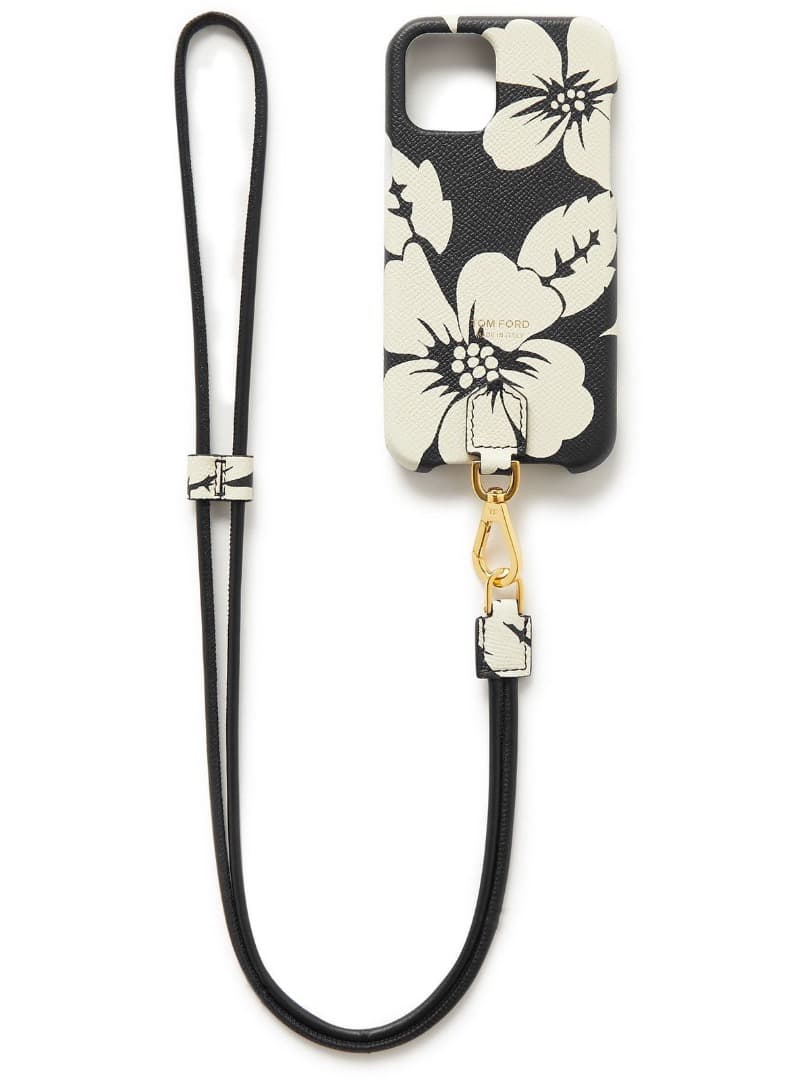 TOM FORD フローラルプリント レザーケース iPhone13ケース