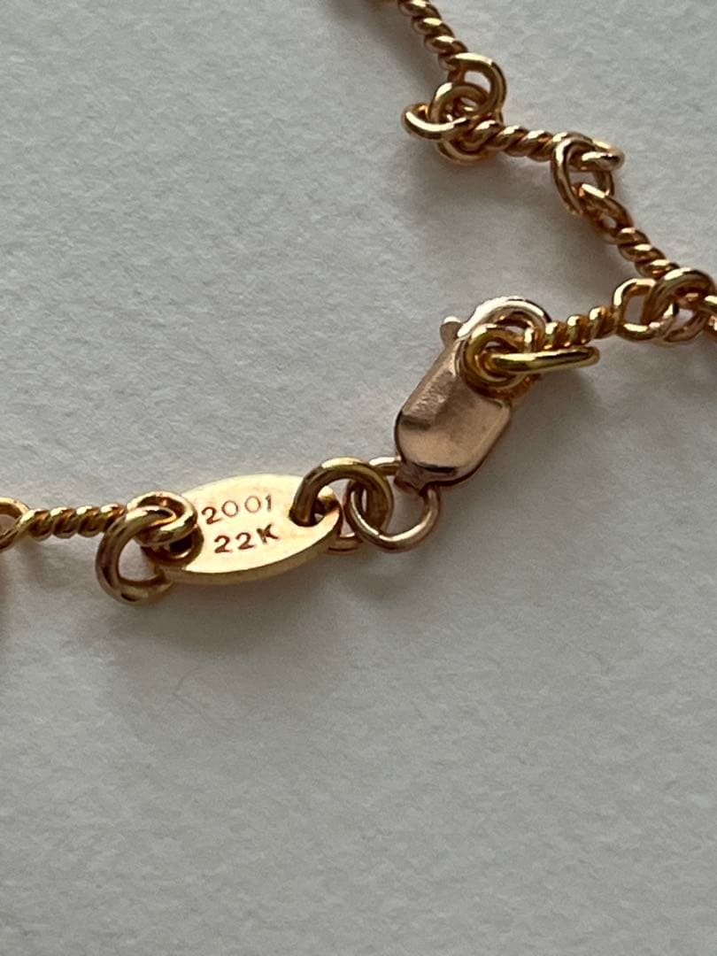 クロムハーツ 22k ツイストチェーン 20inc クロス ゴールド 付属品完備