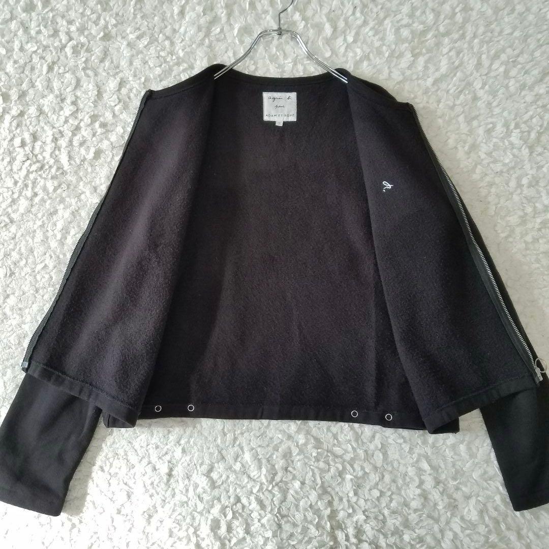 美品✨アニエスベー×アダムエロペ フロントジップカーディガン ブラック