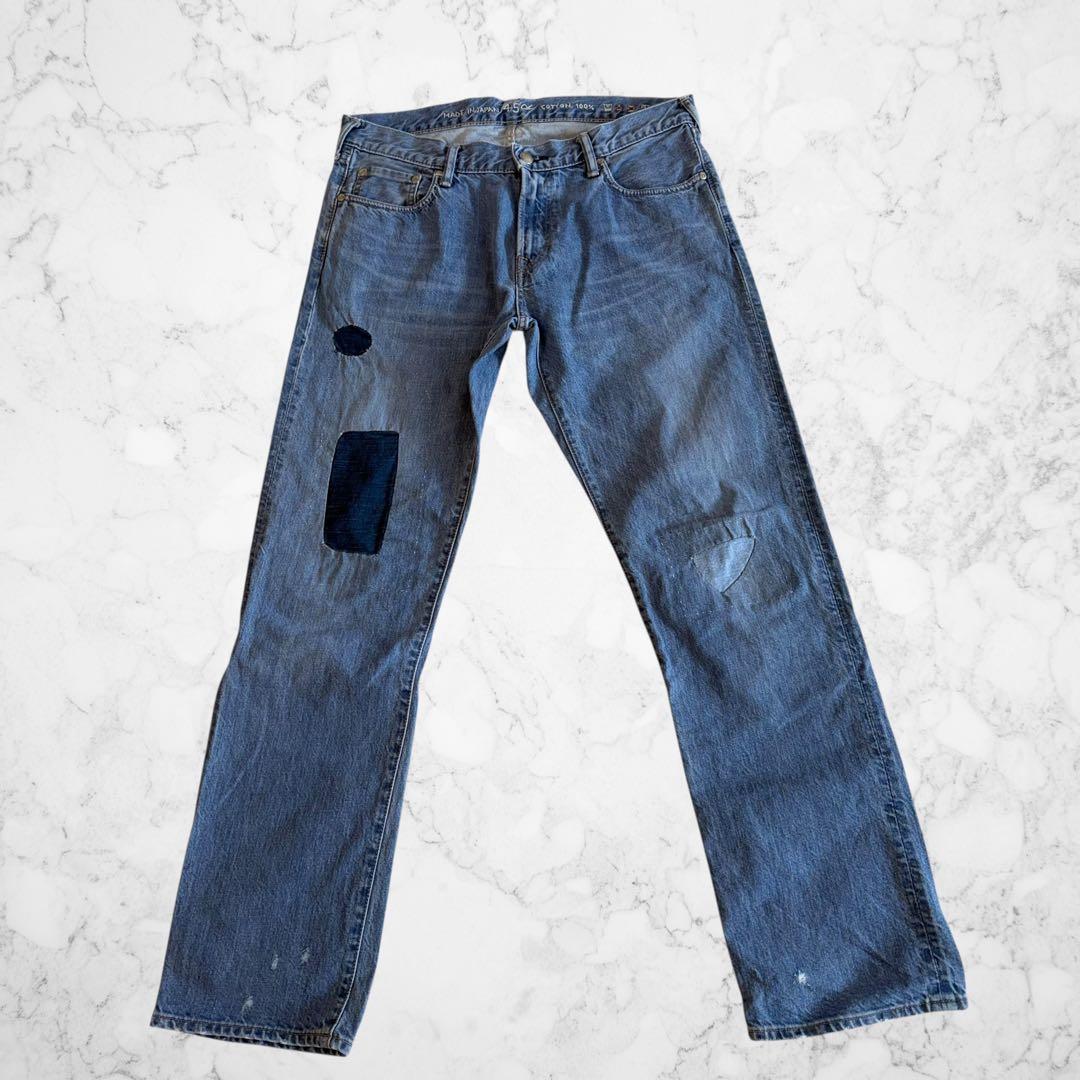 45r再び　おこめのデニム5 パッチワーク　サイズW32 日本製　美品！