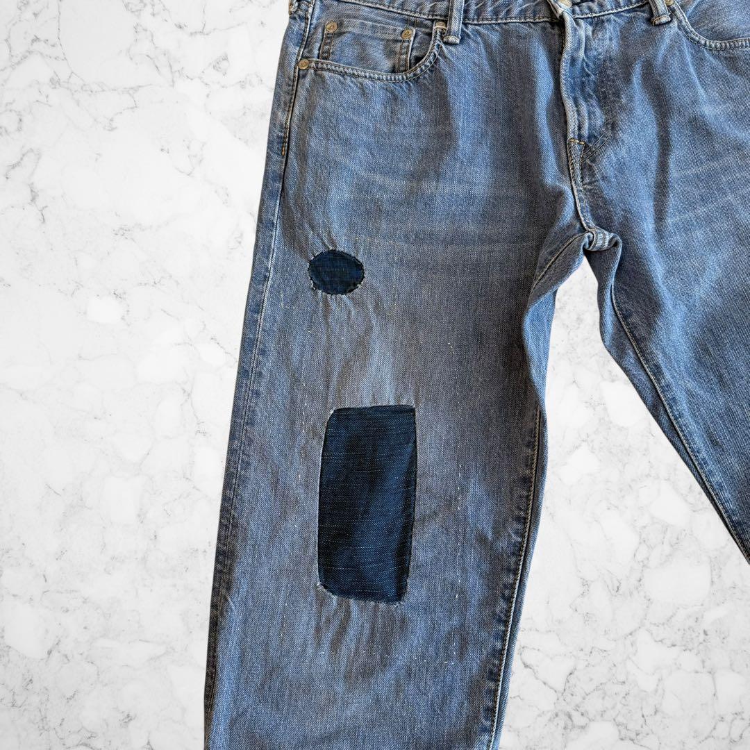 45r再び　おこめのデニム5 パッチワーク　サイズW32 日本製　美品！