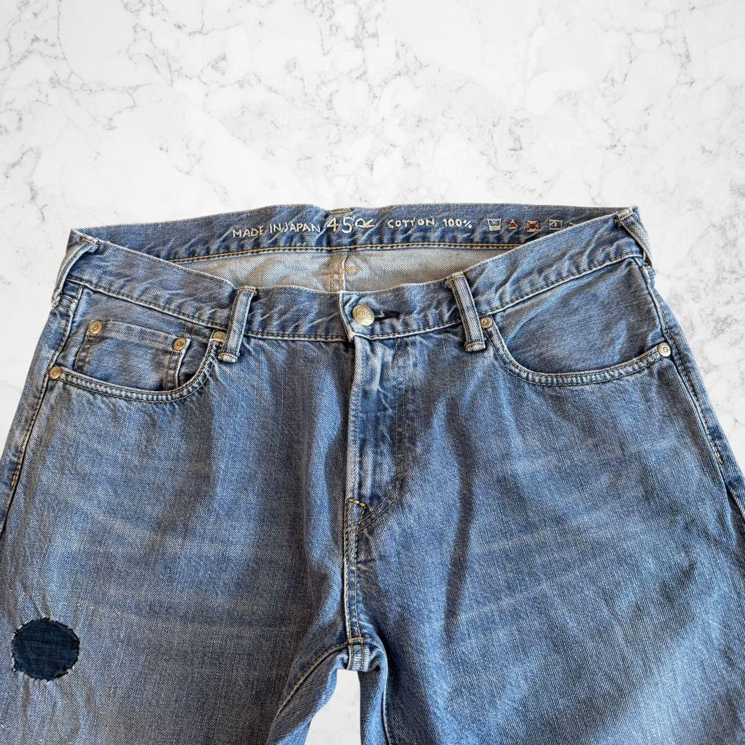 45r再び　おこめのデニム5 パッチワーク　サイズW32 日本製　美品！