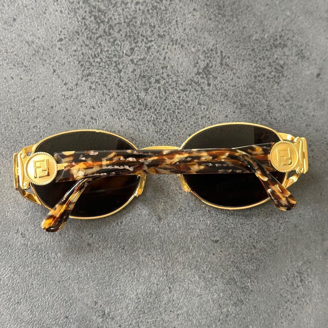 FENDI Vintage ズッカ　鼈甲　サングラス フルリム オーバル 金縁