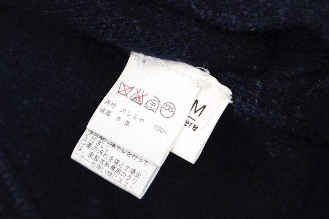 D5899-53イザイア カシミヤ100% 衿裏ヌバックレザー２釦ジャケット