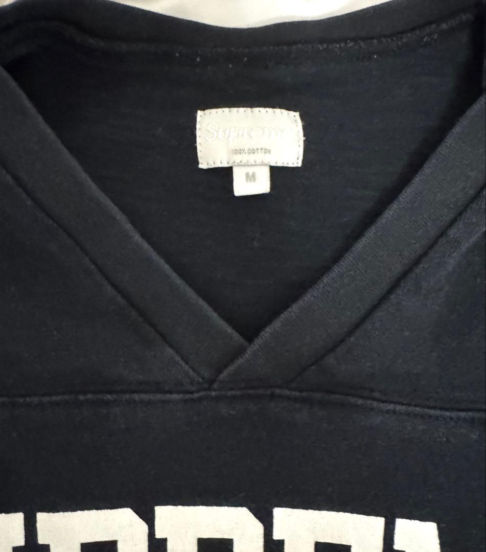 Supreme フットボールシャツ　黒/M