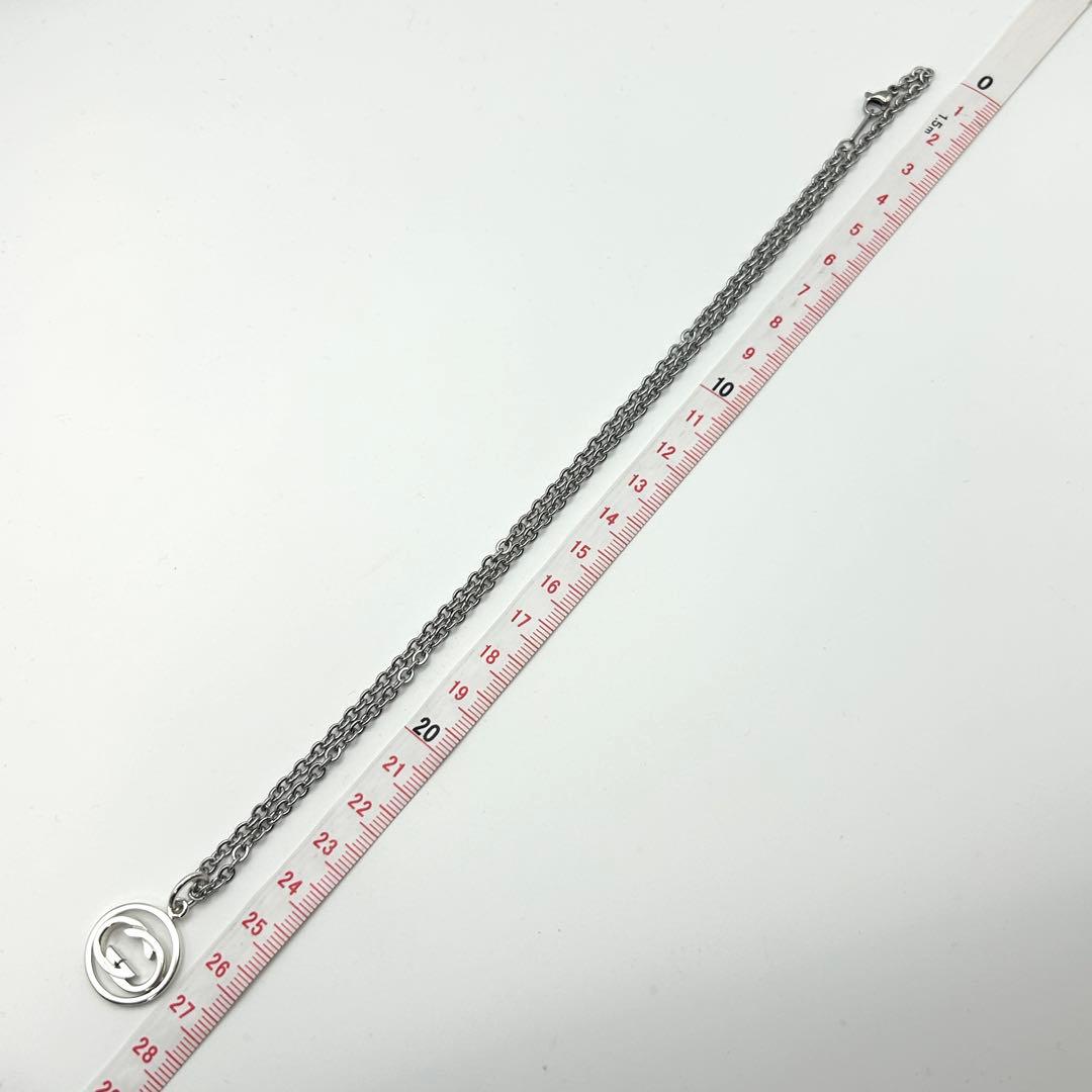 グッチ　インターロッキングG サークル　ネックレス　シルバー　チェーン社外品