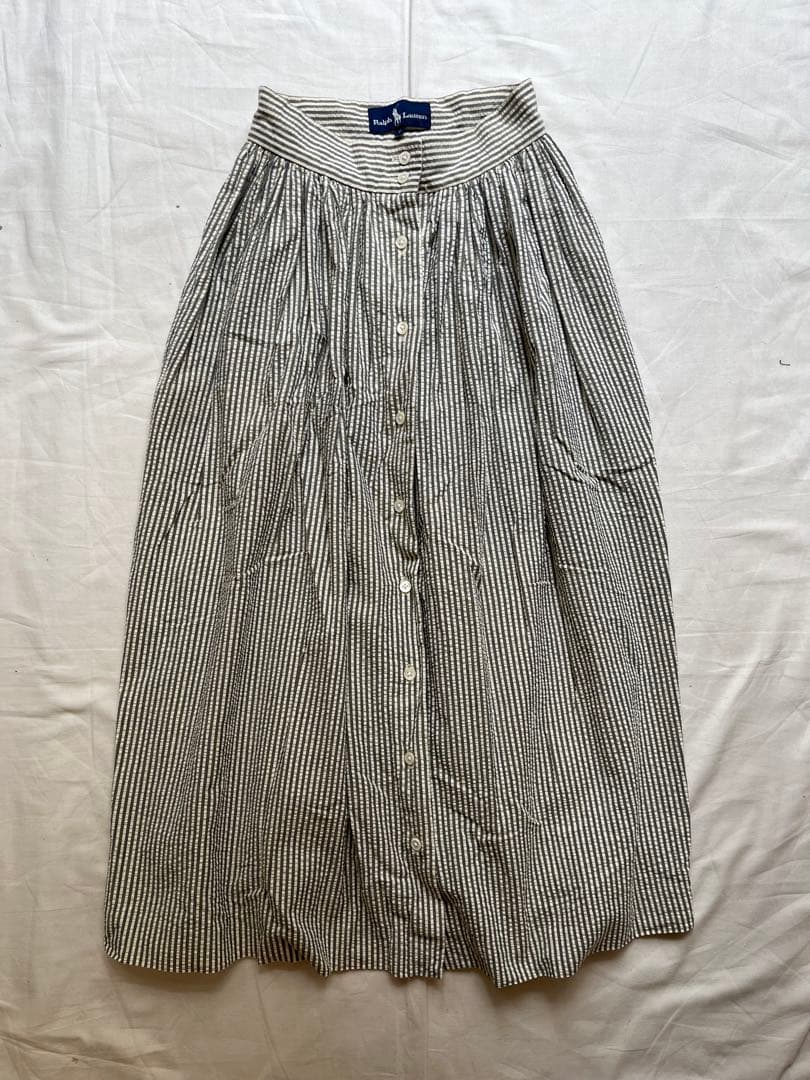 古着 ラルフローレン ロングスカート シアサッカー ralphlauren