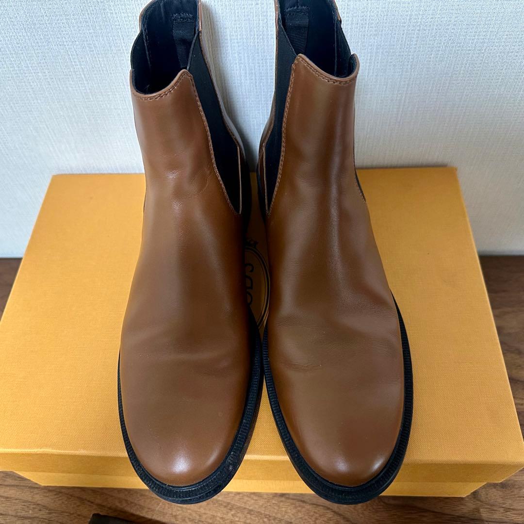 【美品/TOD’S】レザーチェルシーブーツ ブラウン 371/2（24.5cm）