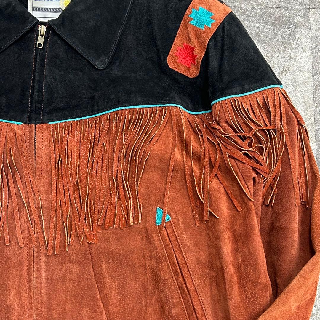 80s pioneer wear ネイティブ柄 スウェードジャケット M