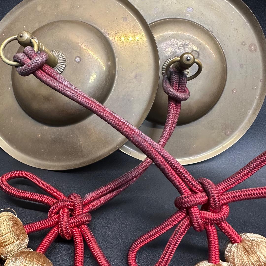 ♡Fb右1019 和楽器 チャッパ 房付き 時代物 直径約12cm