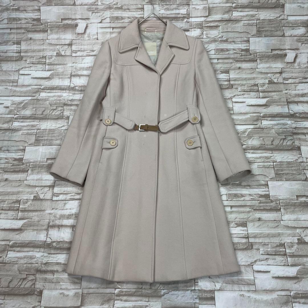 【良品】'S MaxMara★ピュアヴァージンウール ロングコート　ベルト付き