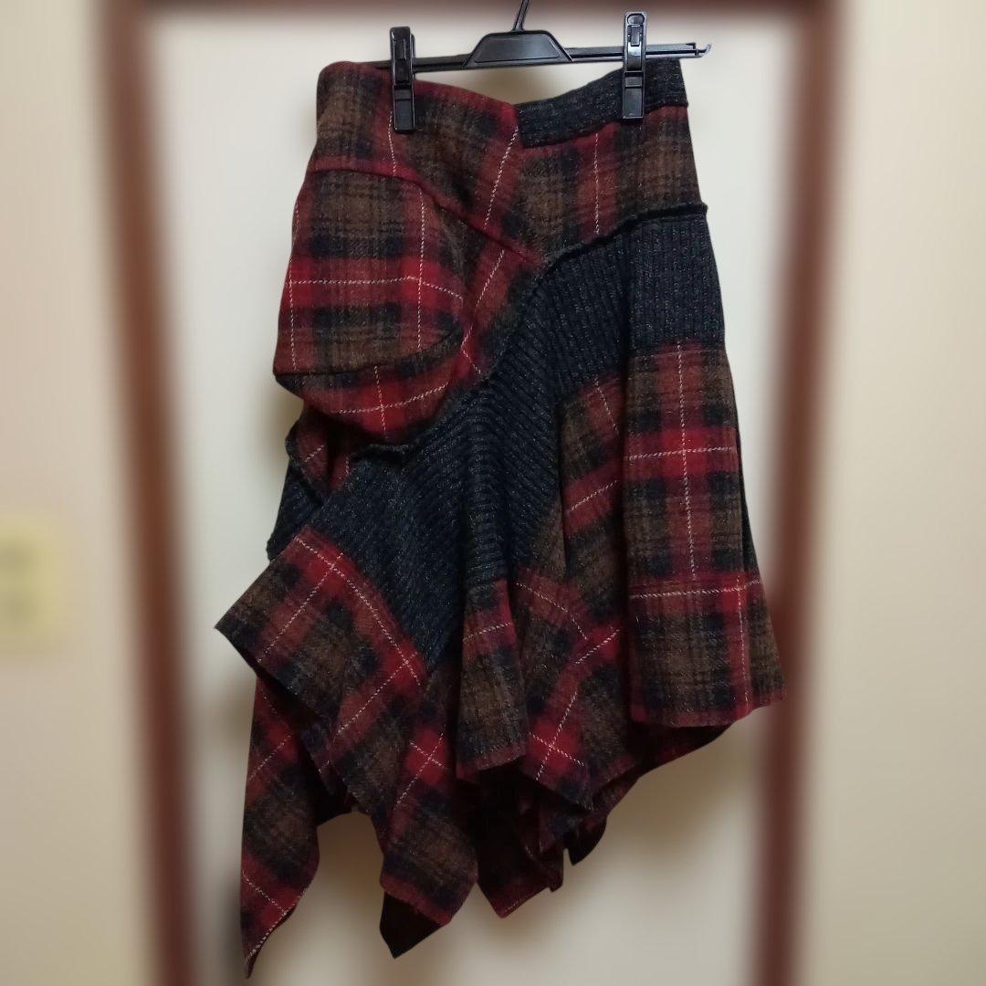 Ｙ’s　アシンメトリックウールロングスカート
