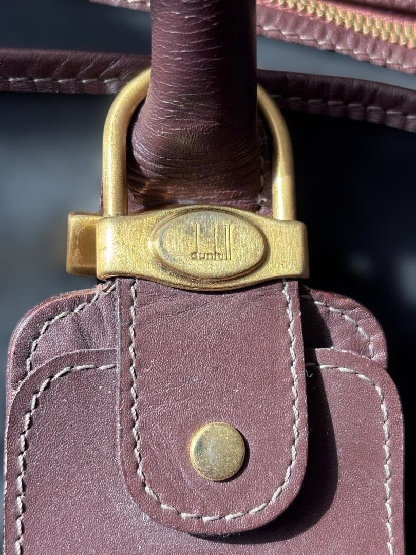 Dunhill　ダンヒルボストンバッグ 茶色 キャンバス