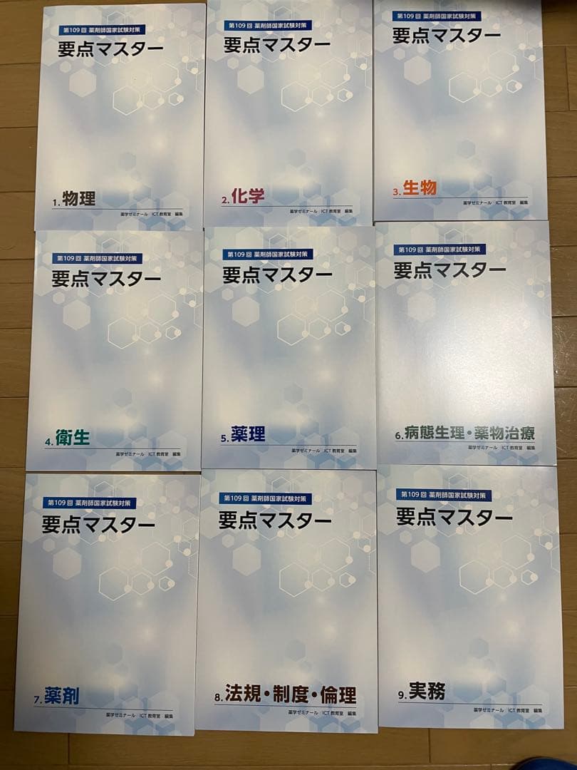 薬剤師国家試験対策　青本、要点マスター、振り返りプリント（1年分）薬学ゼミナール