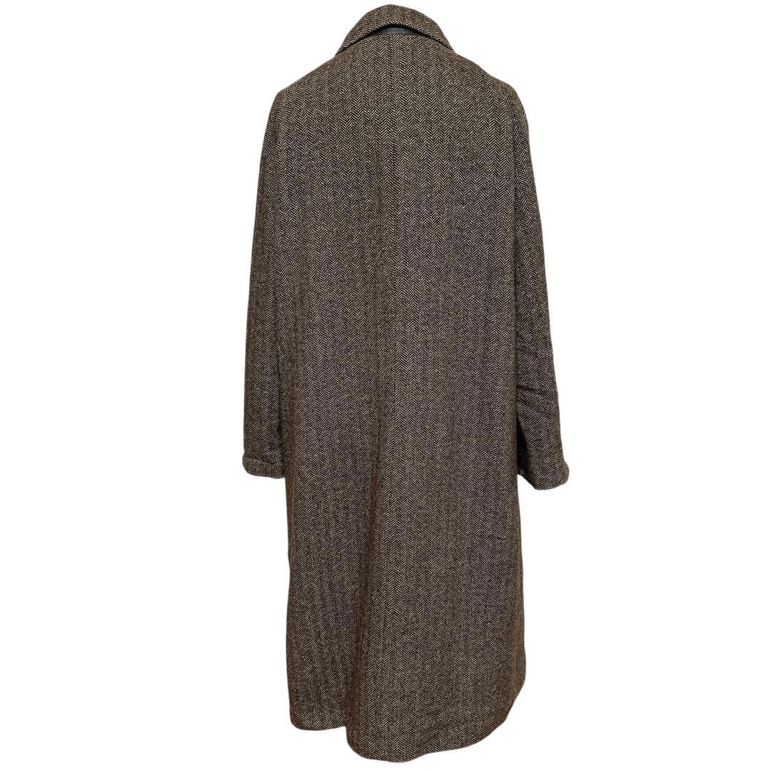 【美品】DIFFU イタリア製 ヘリンボーン ロングコート M相当 カシミヤ使用