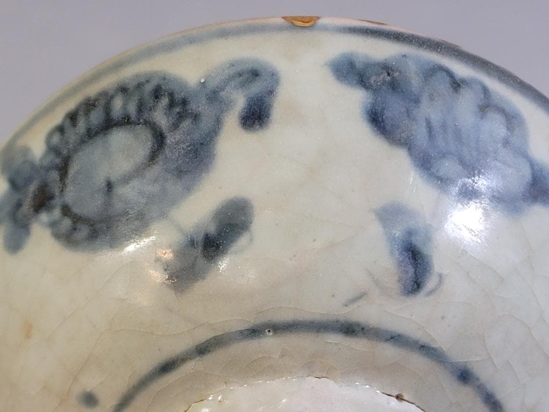 中国美術 青花 碗 時代物 DT479