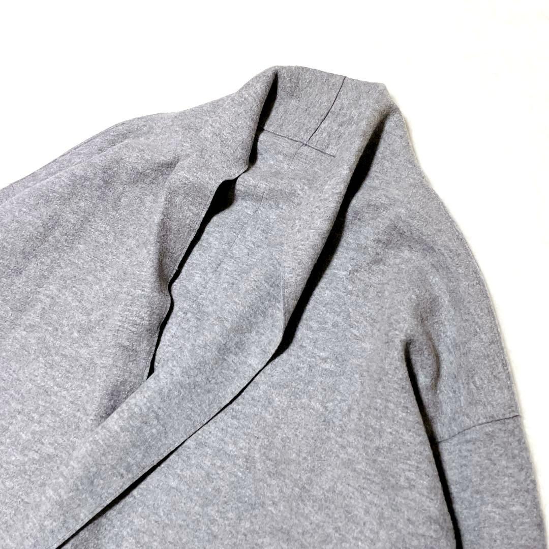 23区 コンプレストパイル ロングカーディガン グレー ウール 日本製 46