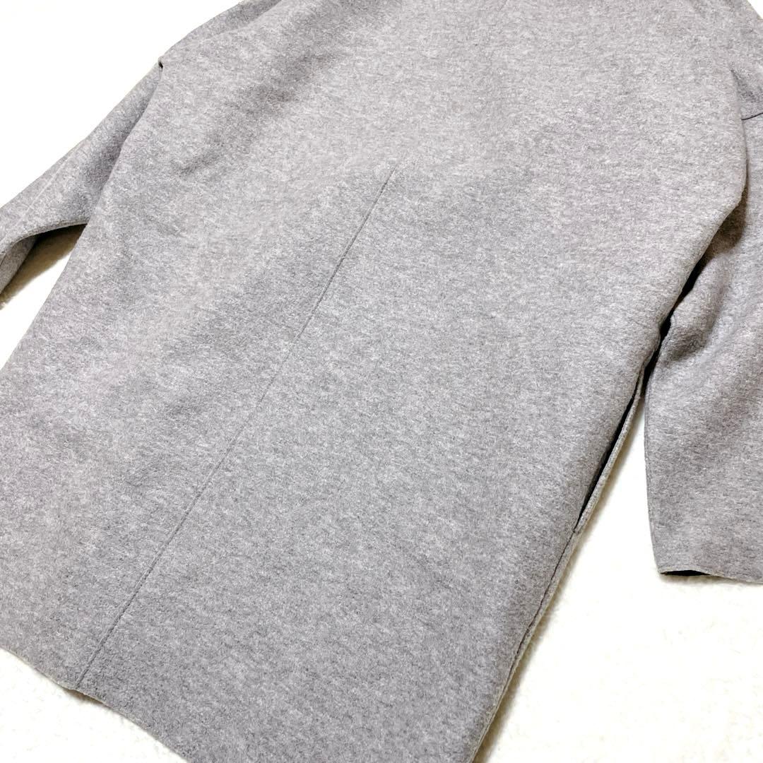 23区 コンプレストパイル ロングカーディガン グレー ウール 日本製 46