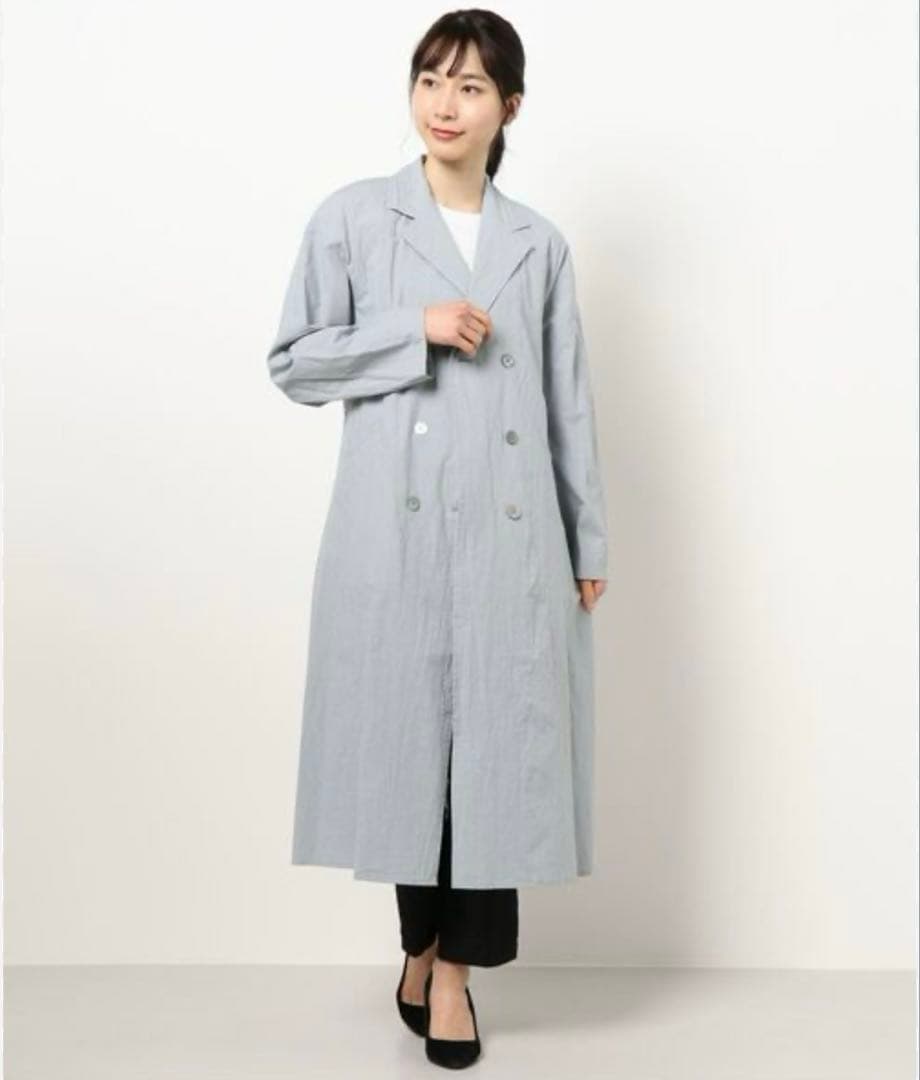 fig London フィグロンドン　タイプライターコート　fog blue