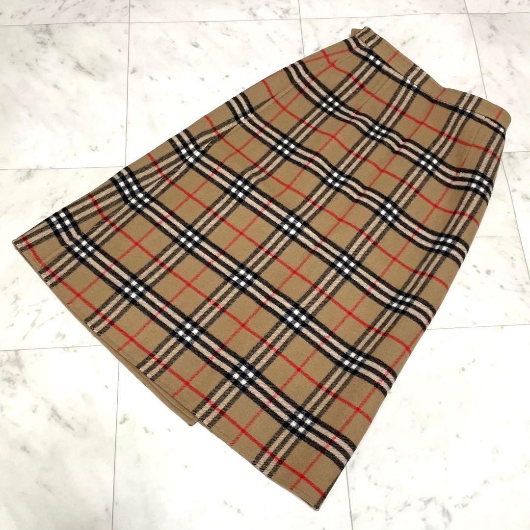 レア厚手ウール✨美品✨BURBERRYS ノバチェック 巻きロングスカート L