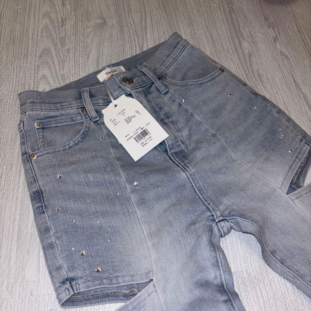 Darich ドロップビジューフレアデニムパンツ Msize