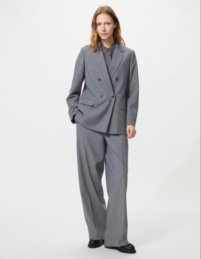 noさま　UNIQLO ダブルジャケット(gray)
