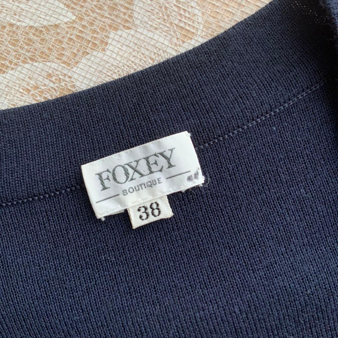 FOYEY BOUTIQUE フォクシー　春物　ニットワンピース38ネイビー