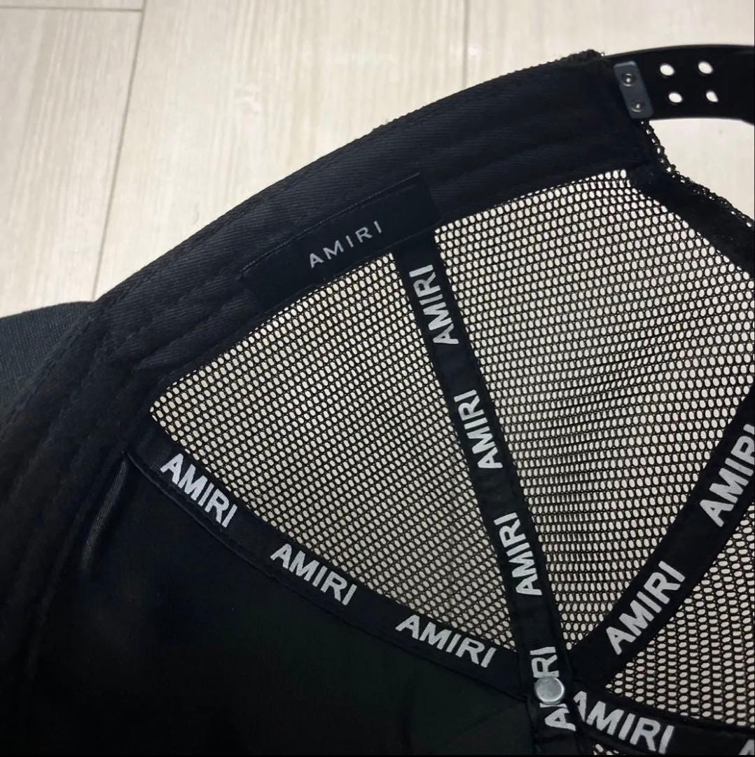 AMIRI 風 ブラック メッシュバックキャップ