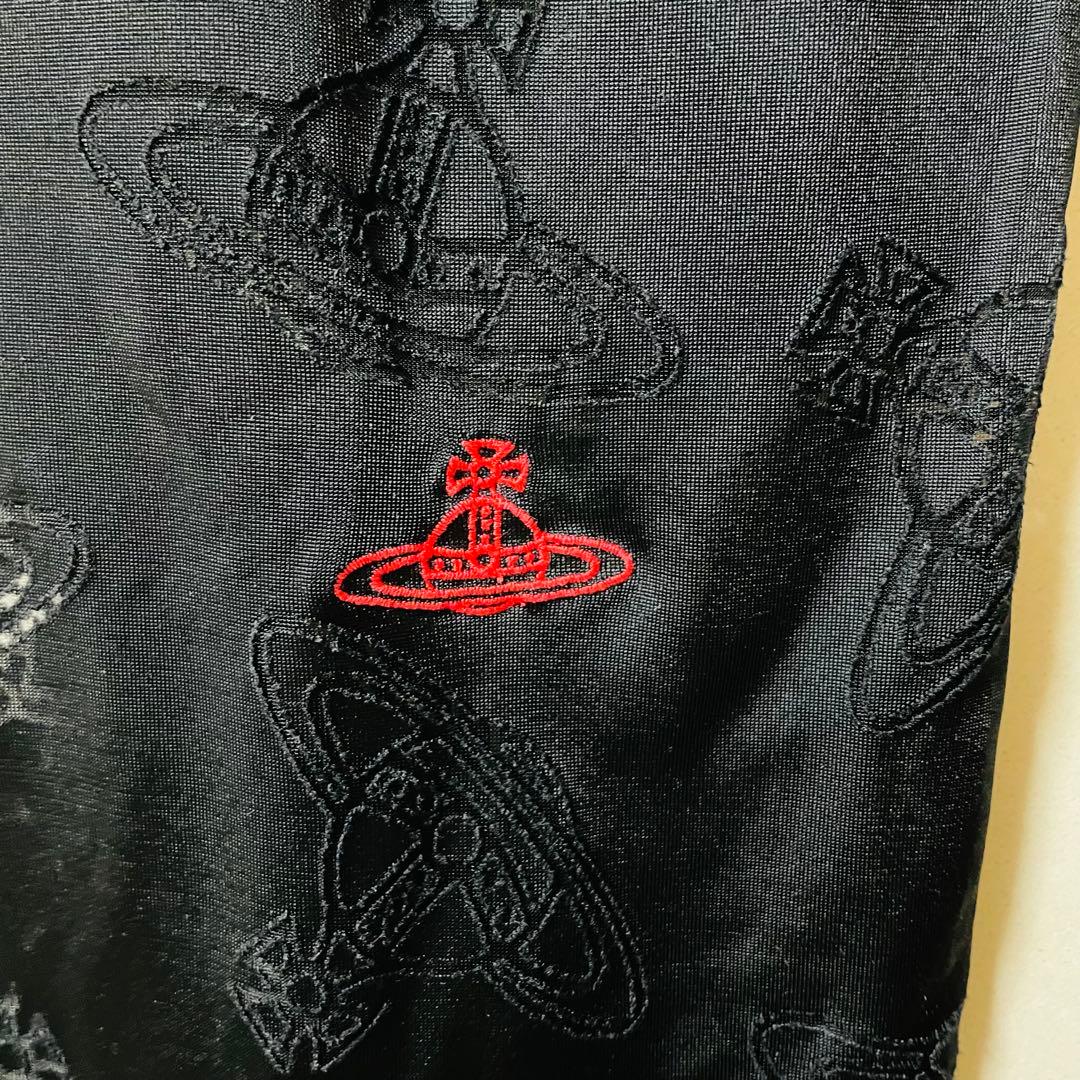 激レア✨ヴィヴィアンウエストウッド オーブ柄 刺繍 スカーフ ストール ブラック