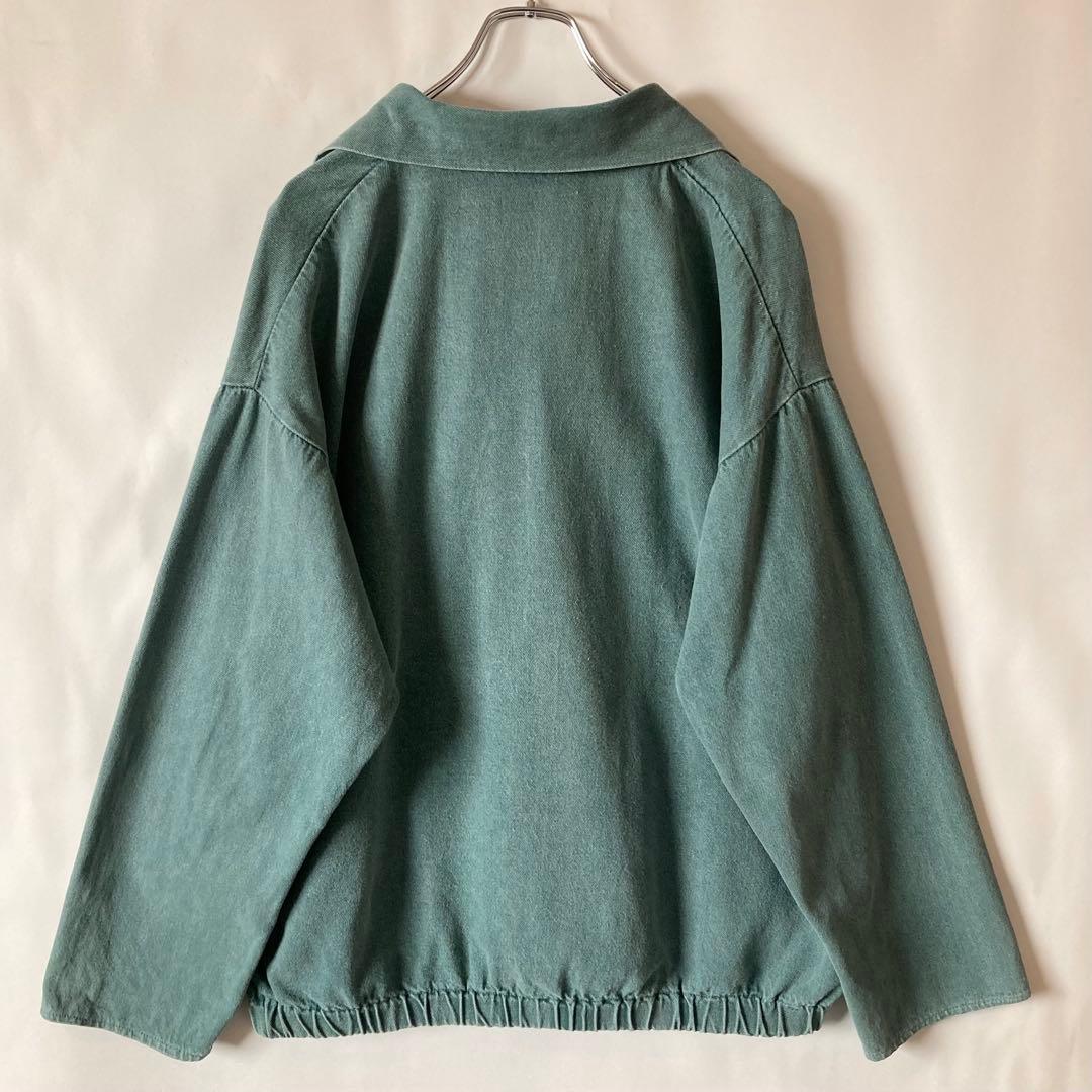 80〜90s ヴィンテージ アイルランド製 グリーンデニムスモック ユーロ 古着