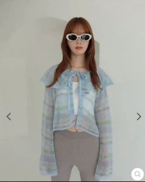 トップス POPPY LOW GAUGE BORDER KNIT (BLUE)
