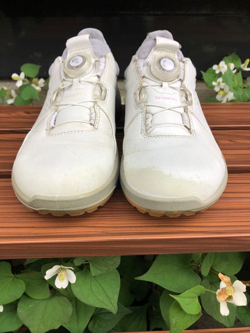 346番ecco ゴルフシューズ 37 23.5cmスパイクレスGORE-TEX