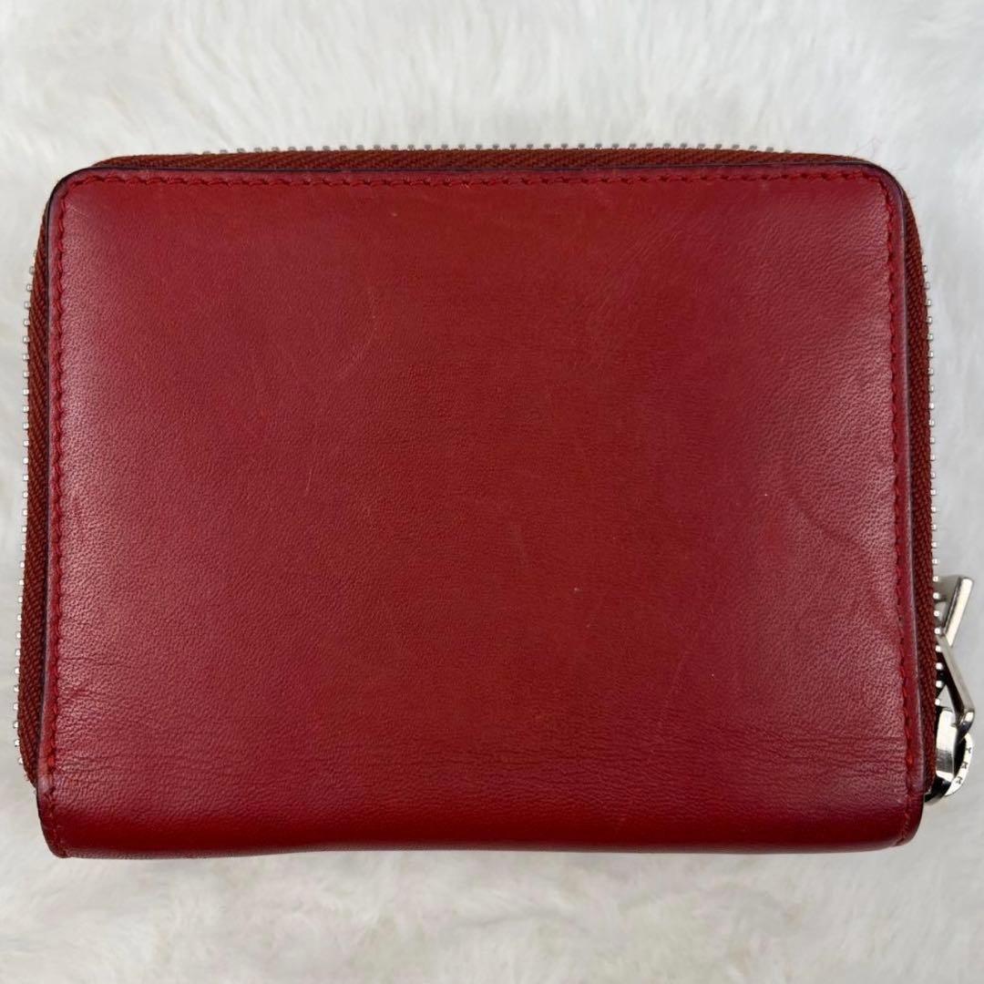 ロエベ LOEWE 折り財布 ラウンドジップ アナグラム ダブル レッド
