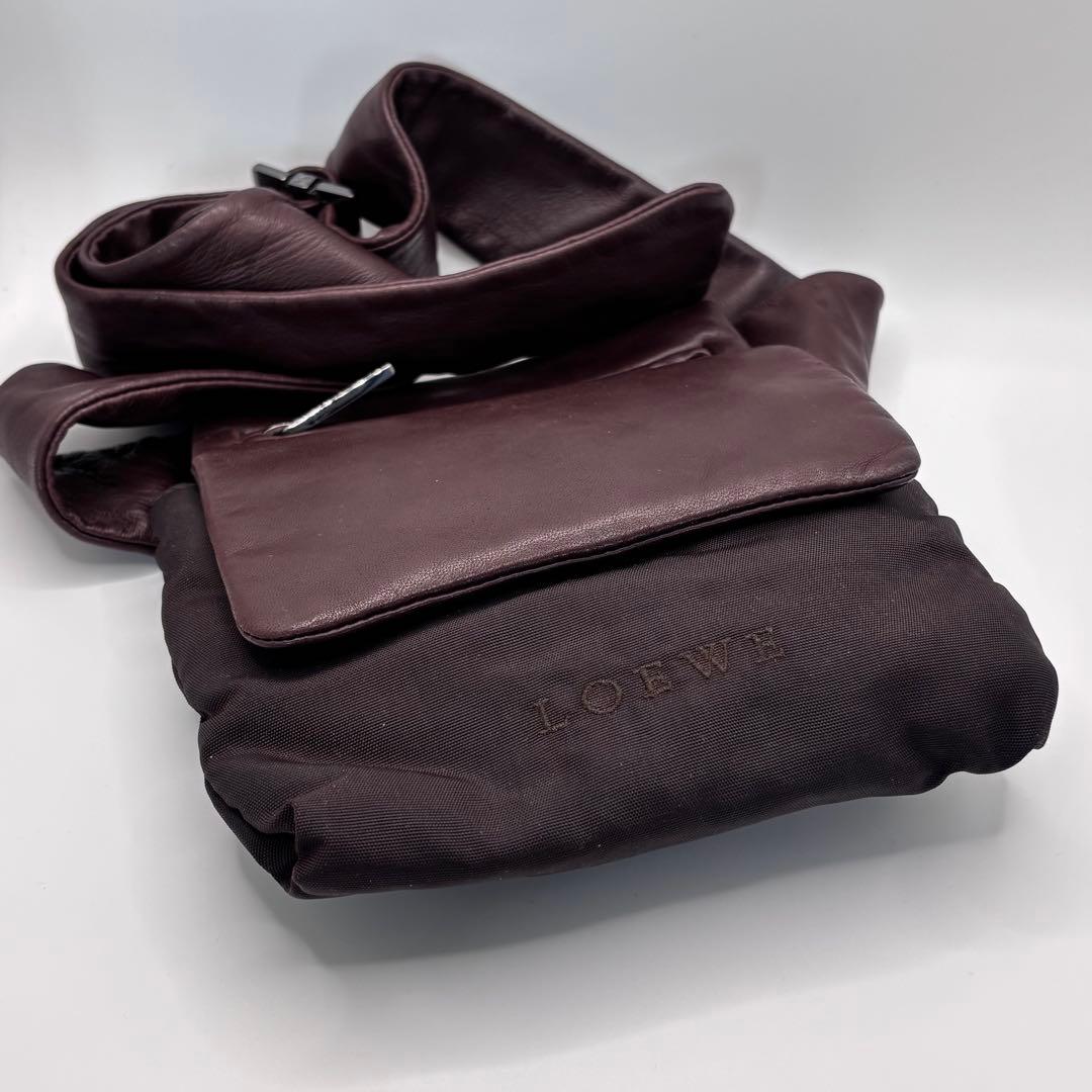 LOEWE☆ナイロンキャンバス＆ナッパレザー ヒップバッグ！ウエストバッグ！