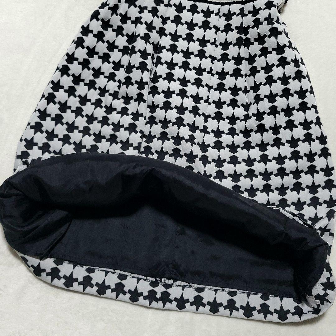 【未使用級】Max Mara　ノースリーブワンピース 千鳥柄 総柄 バイカラー