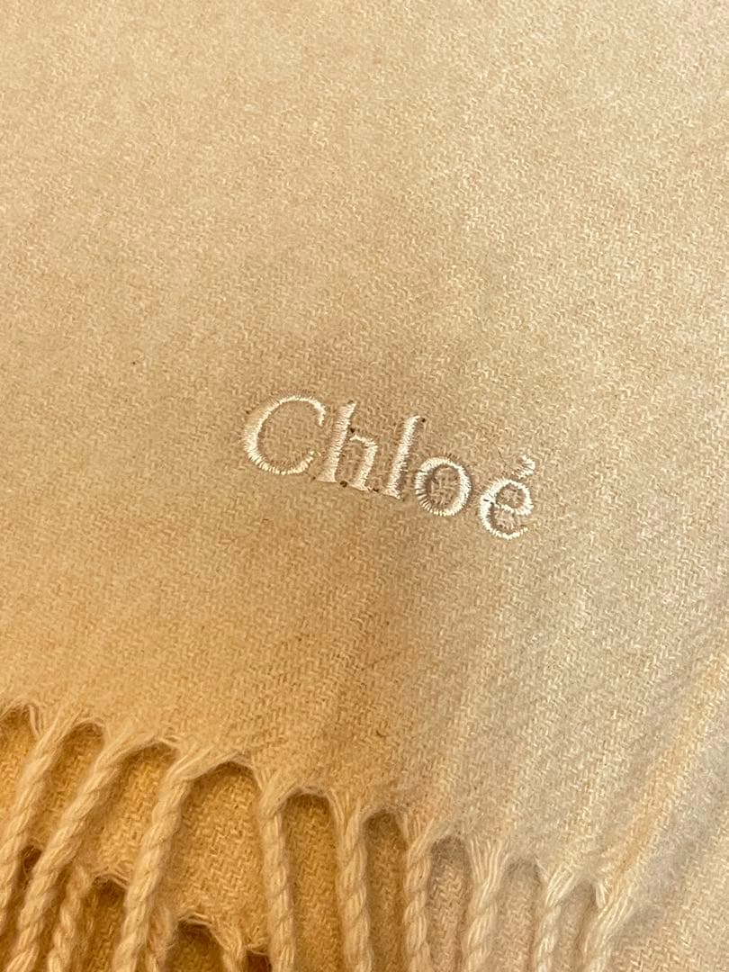 Chloeロゴ刺繍 カシミア 大判マフラー ショール ストール❤︎