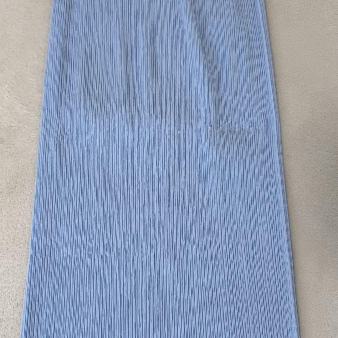 極美品✨ISSEY MIYAKE プリーツ　ロングスカート　水色　Sサイズ