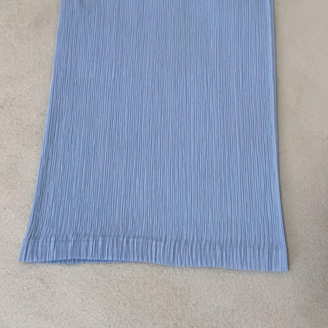 極美品✨ISSEY MIYAKE プリーツ　ロングスカート　水色　Sサイズ