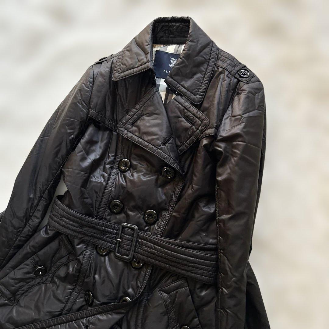 【極美品】バーバリーロンドン　ロングコート　トレンチ　中わた　メガチェック　M