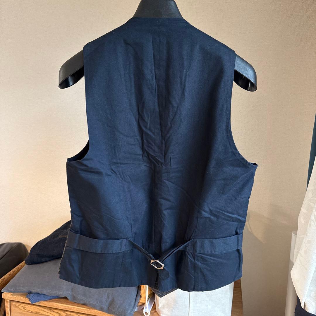 LARDINI ウールコットンリネン ダブル ジレベスト