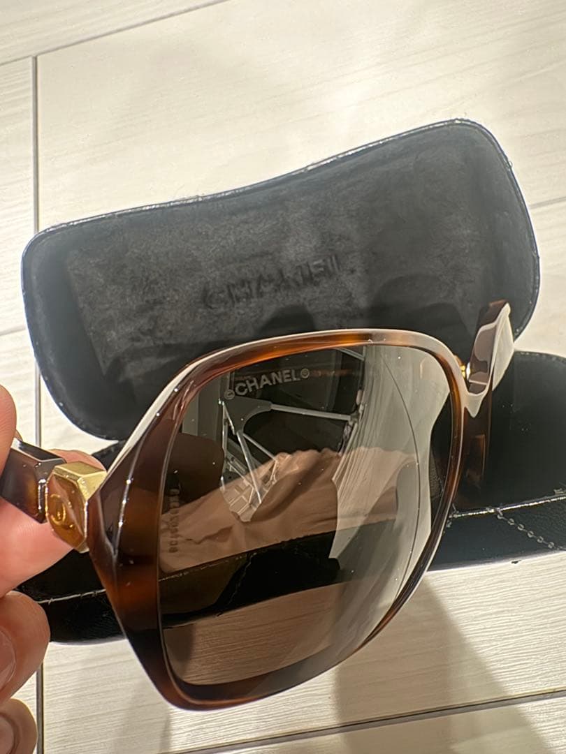CHANEL シャネル ブラウン サングラス ケース付