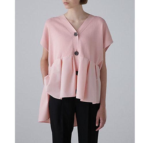 新品 ADORE 24AW タフタペプラムカーディガン ポンチョ型 白 38