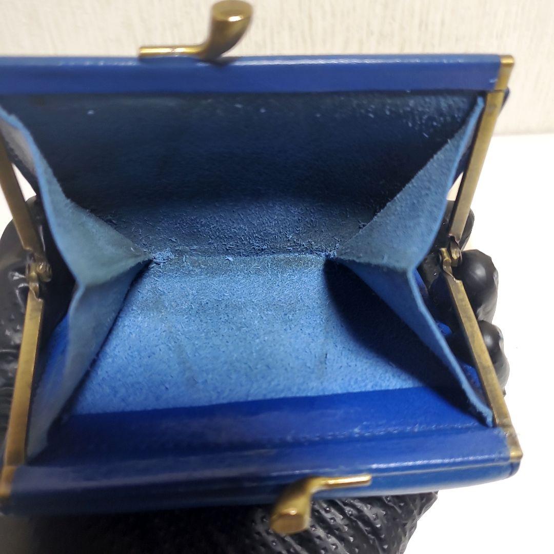 イルビゾンテ　IL BISONTE　二つ折り財布　ブルー　美品　がま口